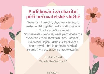 Milé poděkování pro naše pečovatelky